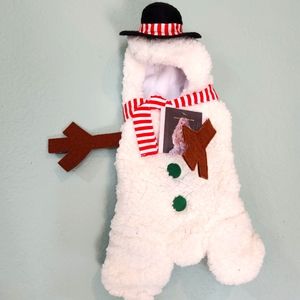 Jessica Simpson Pet Apparel Dog Cozy Sherpa Coat Jacket Snowman Costume Nwt Smal